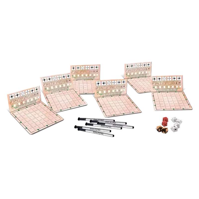 Railroad Ink: Edition Knallrot Spielmaterial